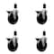 Service Caster 5'' Phenolic Swivel 1-3/8'' Expanding Stem Caster Set with Brake, 4PK SCC-EX20S514-PHS-PLB-138-4 - alternate 1